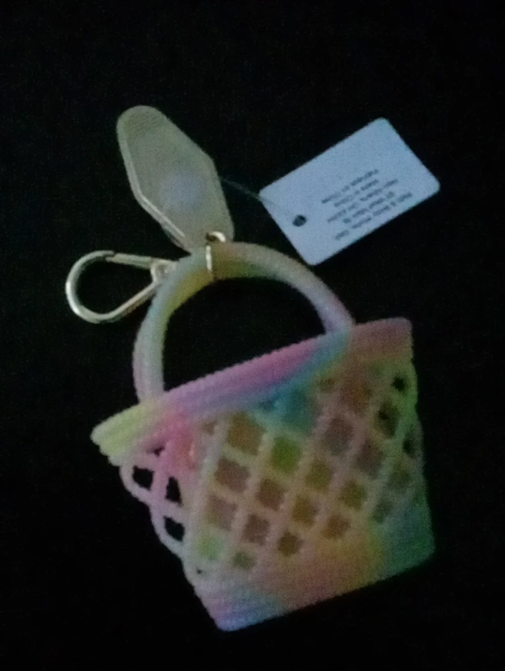 BRAND NEW NWT Bath & Body Works Multicolor Jelly Tote Keychain Holder